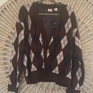 Levi's Brown Argyle Cardigan